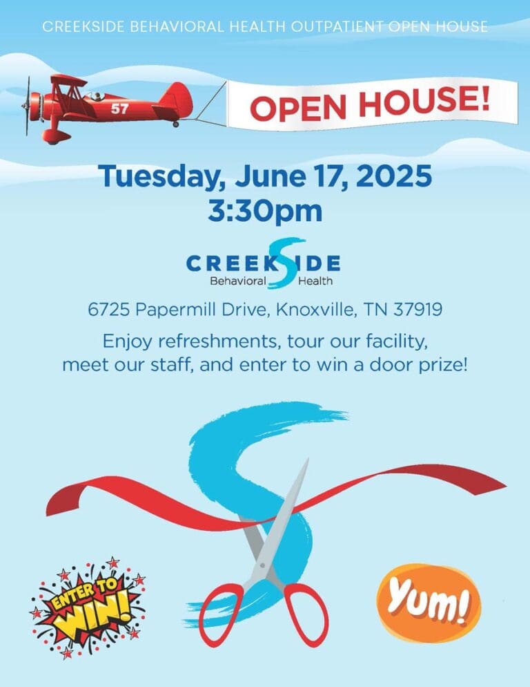 Creekside Behavioral Health Outpatient Open House Tuesday June 17, 2025 at 3:30 pm